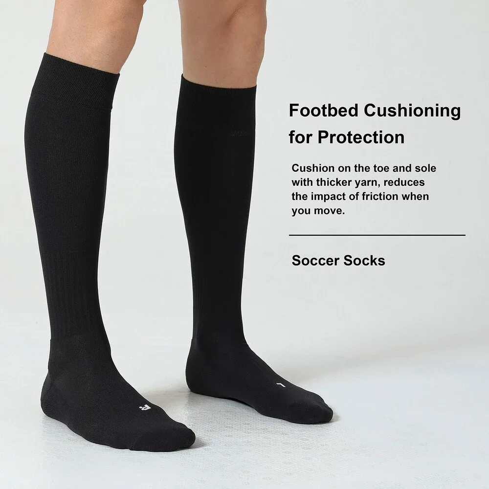 CelerSport Youth Black Soccer Socks 2-Pack Over-the-Calf Cushion S - NWOT